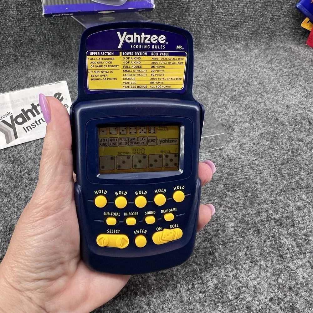 Vintage 1995 Monte Carlo Yahtzee Handheld Game By Radica Tested Working Open Box